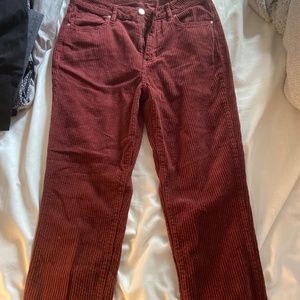 PacSun brick red corduroy mom pants